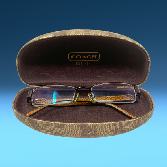 Coach Vera 232 Tortoise Brown Eyeglasses Frames Only 50-18-135 Half Rim + Case main image 4